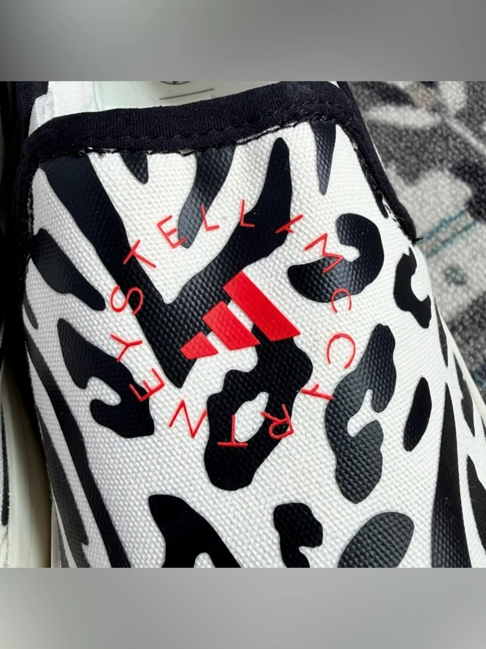 Adidas Stella McCartney Court Animal Print Slip On Shoes Women 10.5 Platform NWT - Picture 4 of 16